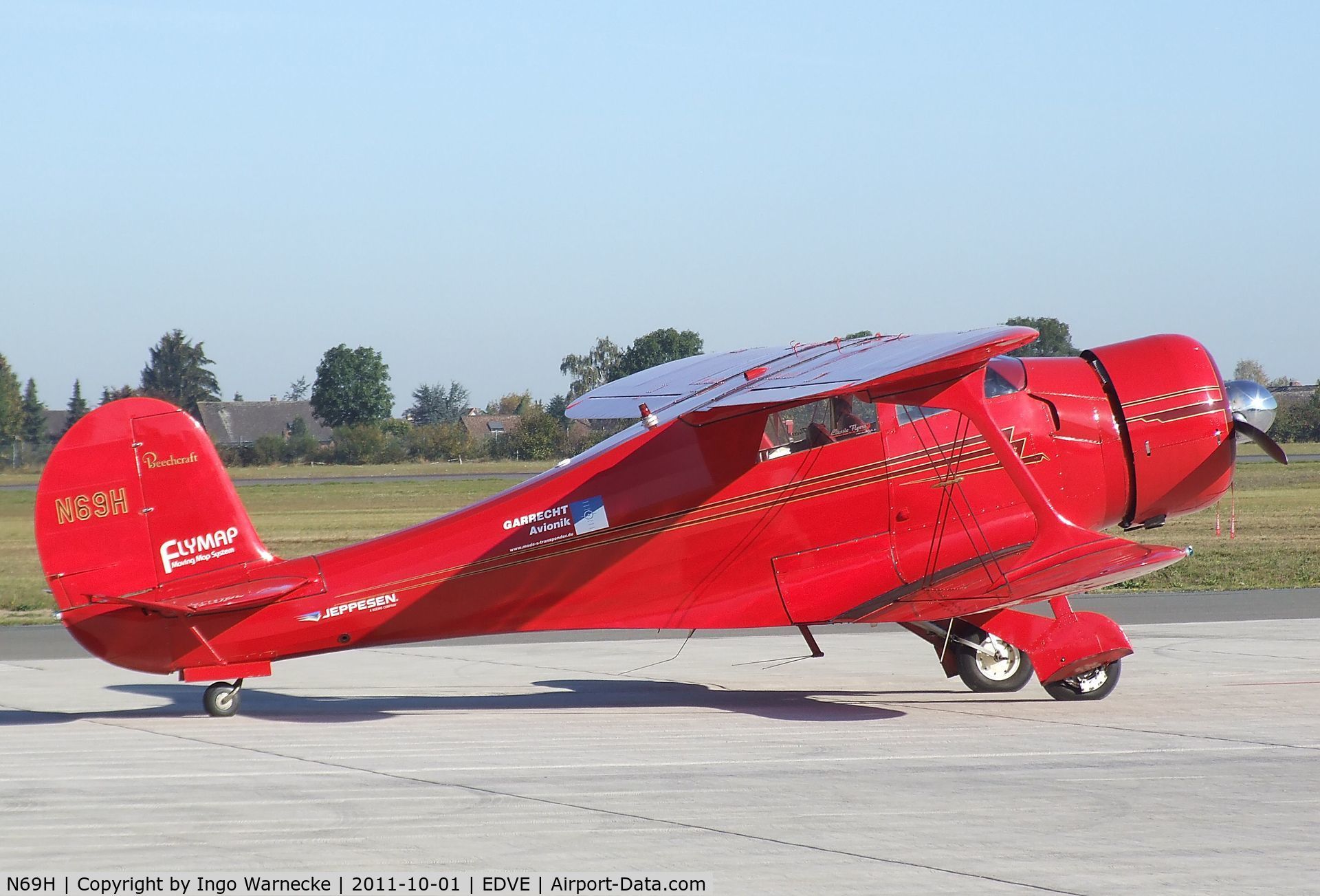 N69H, 1943 Beech D17S Staggerwing C/N 4896, Beechcraft D17S Staggerwing at its home-base at Braunschweig-Waggum airport 