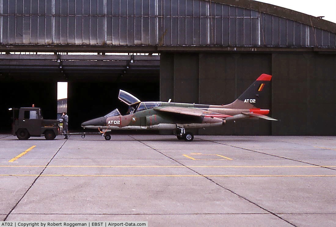 AT02, 1978 Dassault-Dornier Alpha Jet 1B C/N B02/1014, 1980's.High visibility tail.