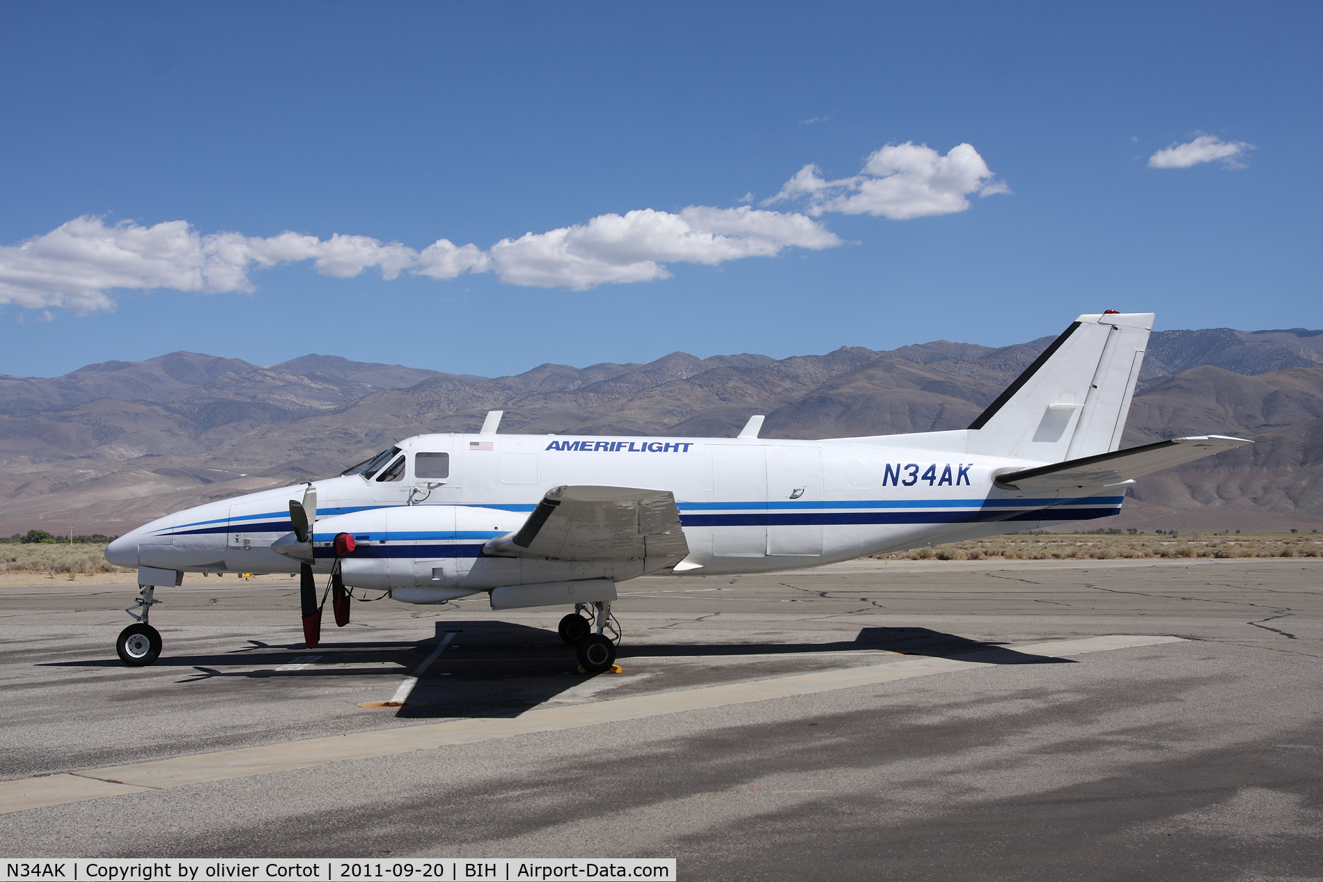 N34AK, 1969 Beech 99A Airliner C/N U-105, With the beautiful background of Bishop, CA