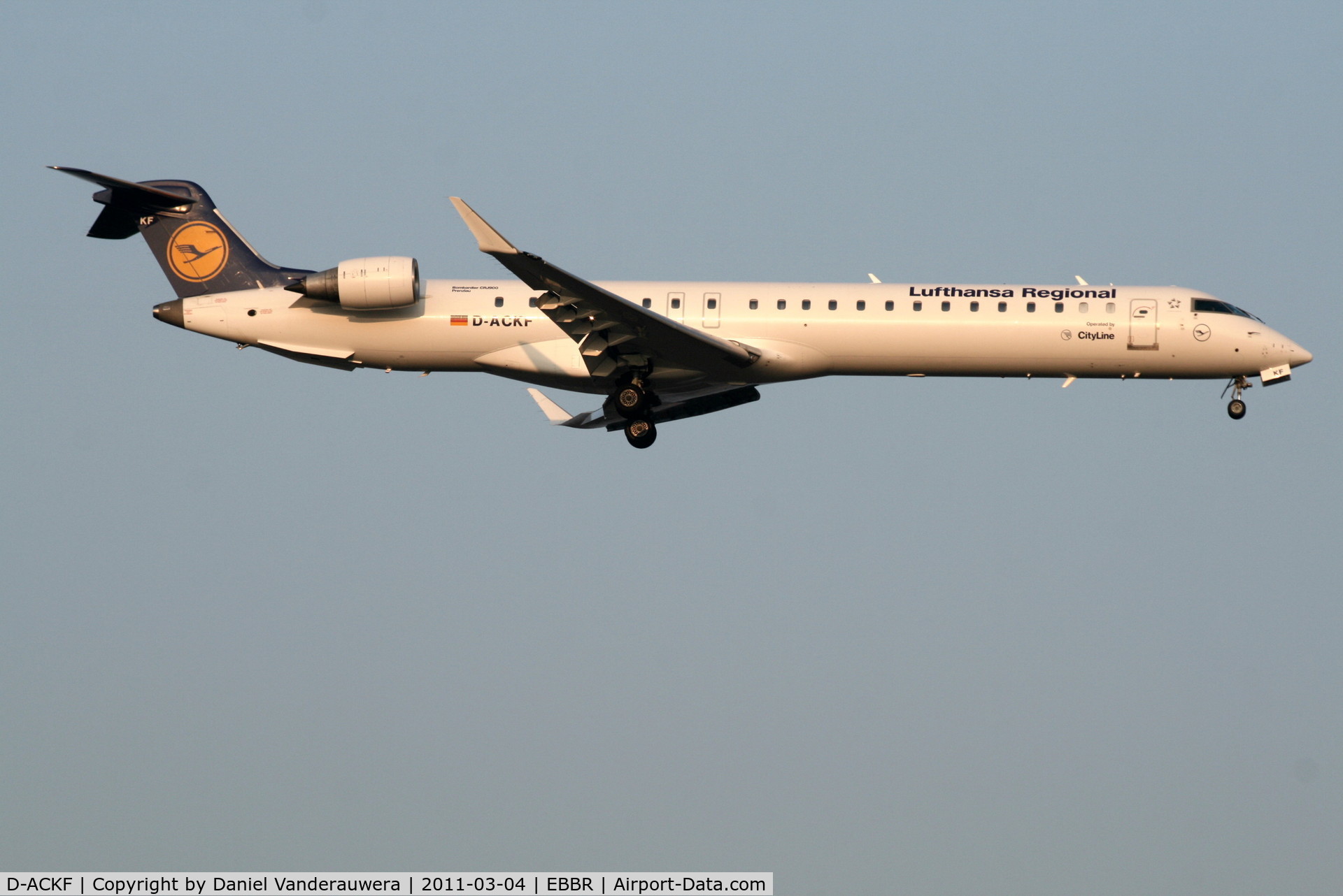D-ACKF, 2006 Bombardier CRJ-900LR (CL-600-2D24) C/N 15083, Early arrival of flight LH2282 to RWY 02