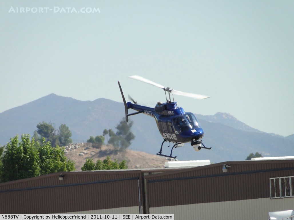 N688TV, Bell 206B JetRanger C/N 2642, Responding to a call at an Elementary School in Poway Ca