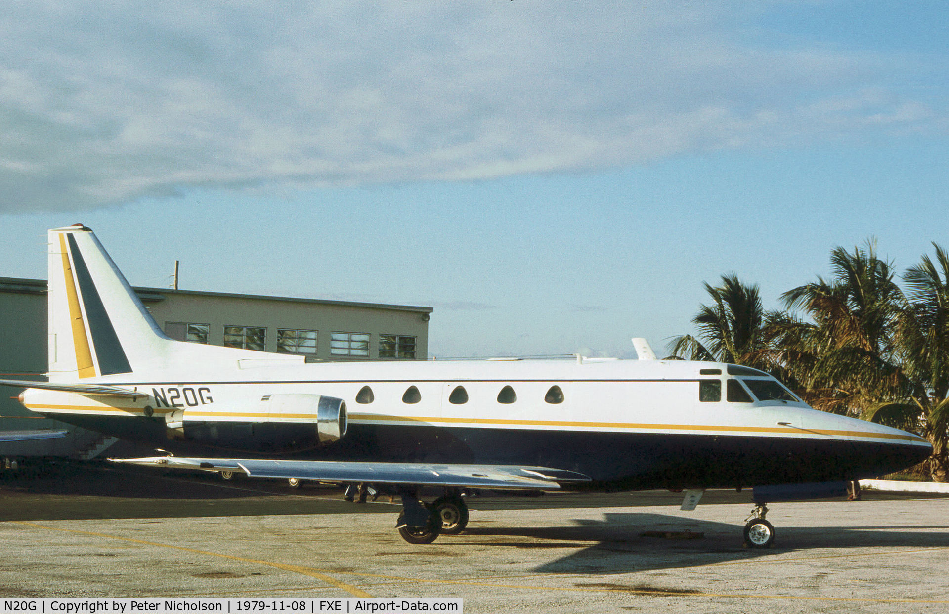 N20G, 1970 Rockwell International NA-265-60 Sabreliner 60 C/N 306-59, Sabre 60 operated by Goodyear Tire & Rubber Company as seen at Fort Lauderdale Executive in November 1979.