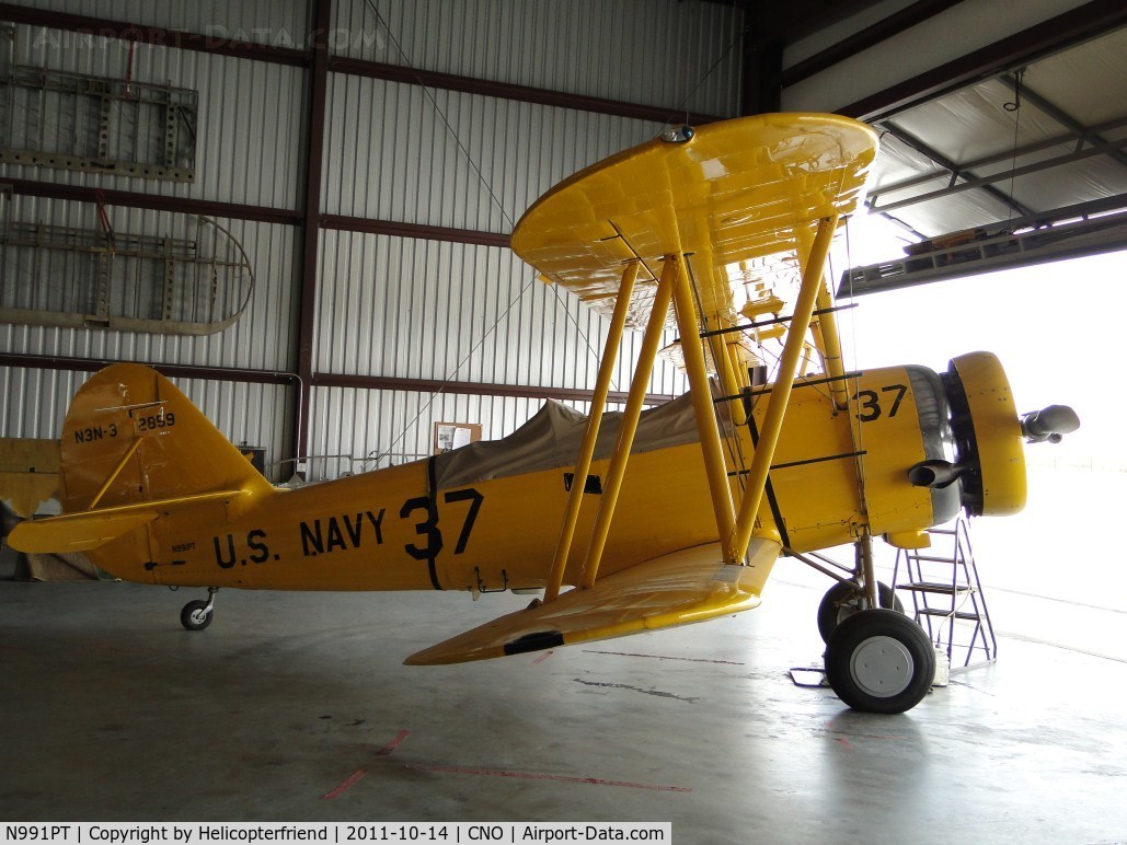 N991PT, 1938 Naval Aircraft Factory N3N-3 C/N 2859, Parked in the hanger out of the sunlight