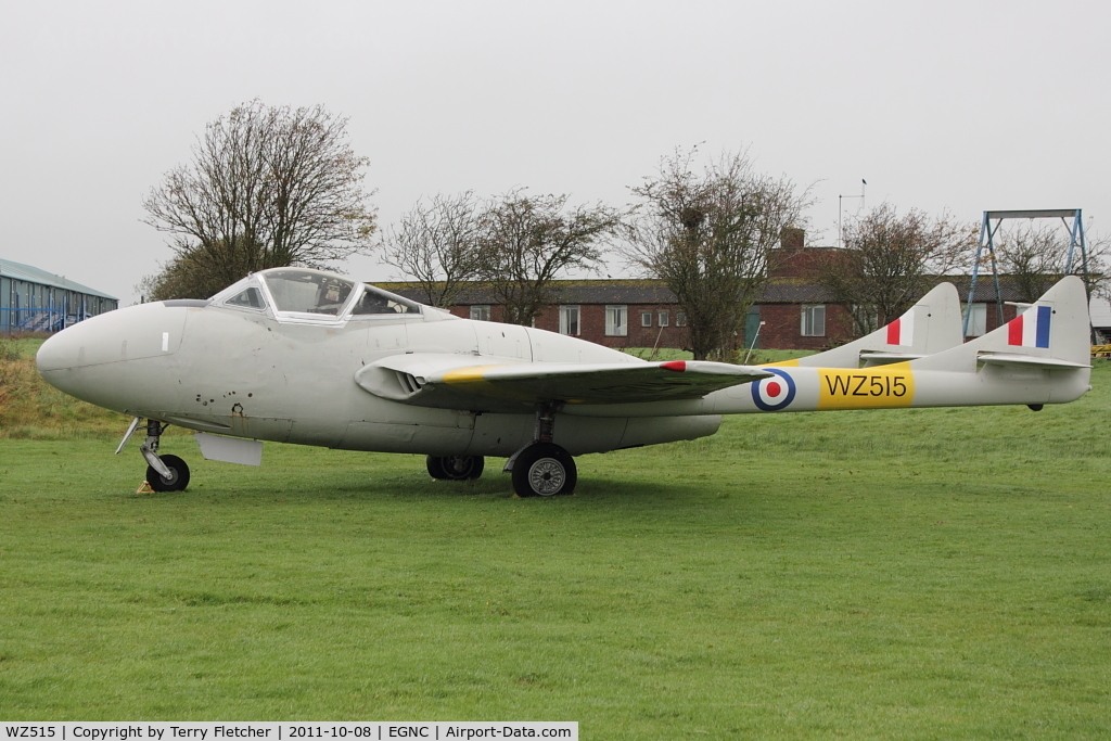 WZ515, 1953 De Havilland DH-115 Vampire T.11 C/N 15102, 1953 De Havilland DH-115 Vampire T.11, c/n: 15102 at Carlisle