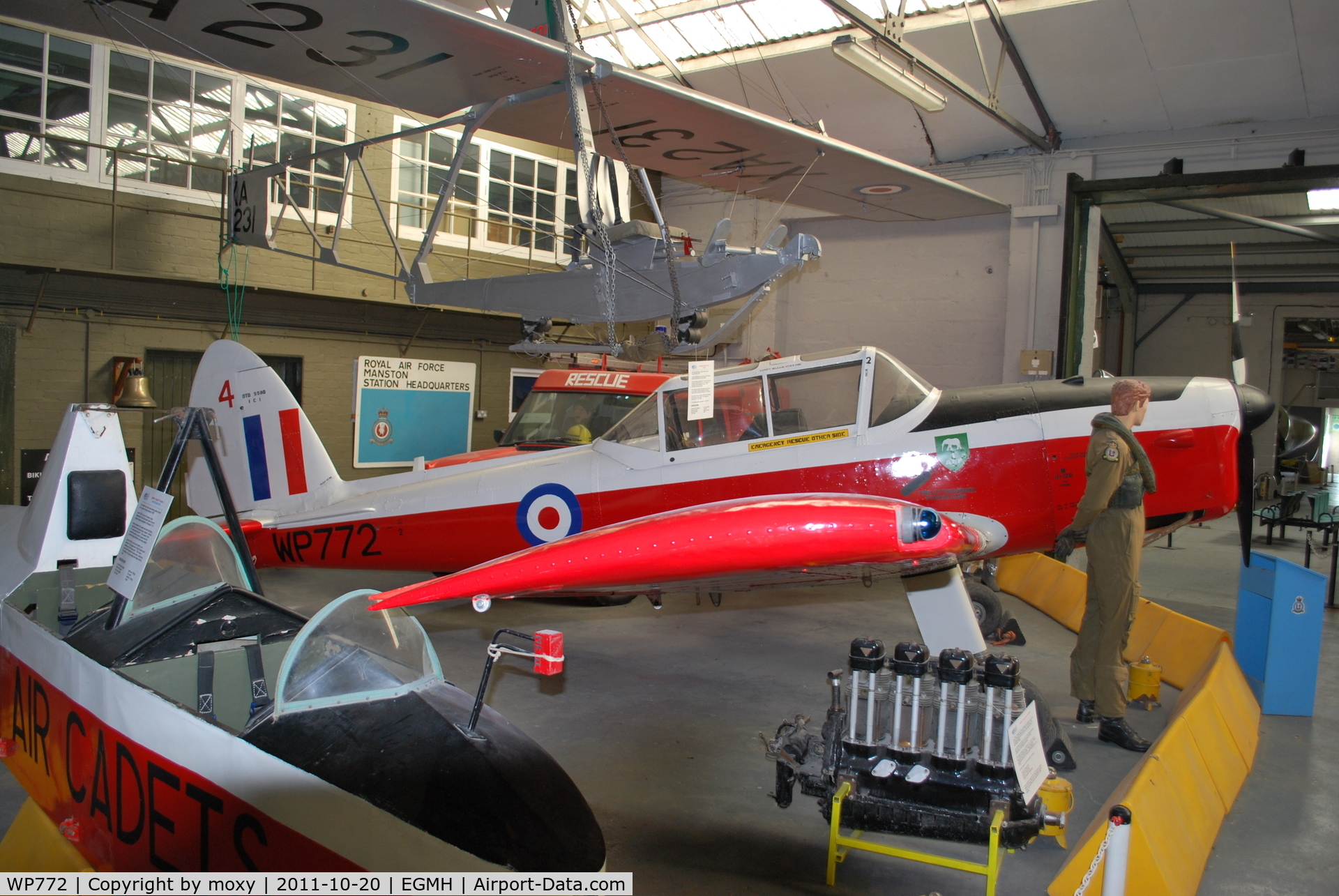 WP772, De Havilland DHC-1 Chipmunk T.10 C/N C1/0661, Chipmunk T.10 at the History of RAF Manston museum.