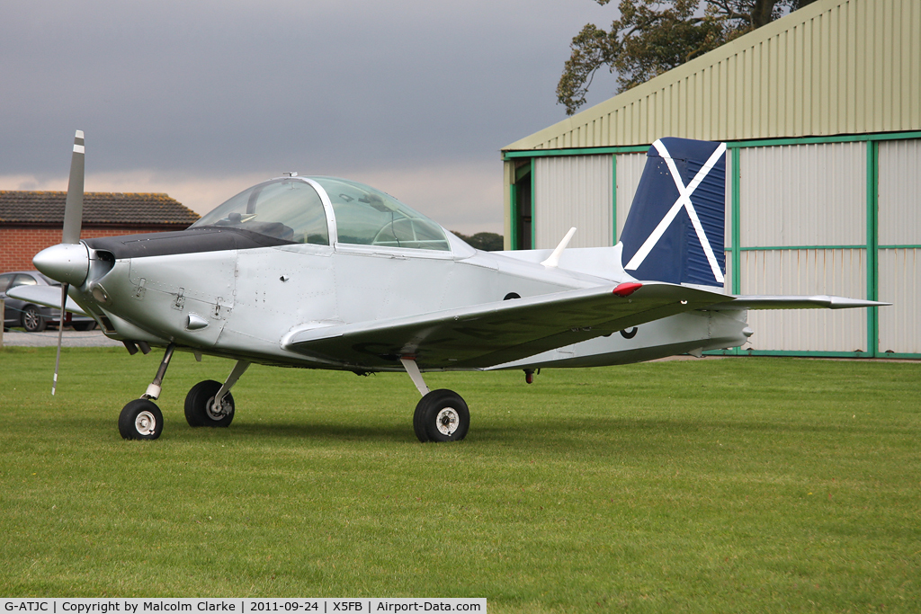 G-ATJC, 1965 Victa Airtourer 100 C/N 125, Victa Airtourer at Fishburn Airfield, September 2011.