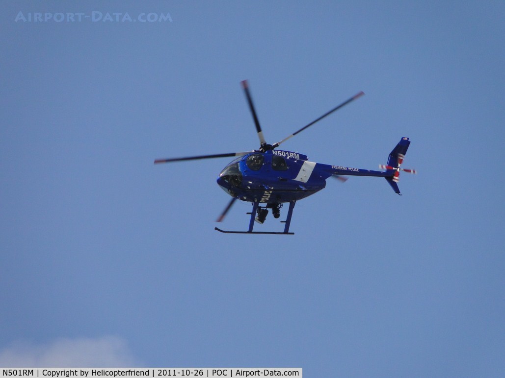 N501RM, 2009 MD Helicopters 369E C/N 0598E, Orbiting while assisting Pomona PD