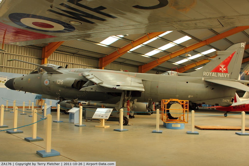 ZA176, 1981 British Aerospace Sea Harrier F/A.2 C/N 41H-912027/P6, At Newark Air Museum in the UK