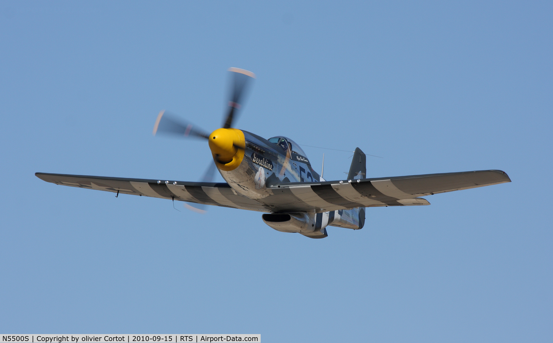 N5500S, 1944 North American F-51D Mustang C/N 44-63655, evening flight during the 2010 reno air races