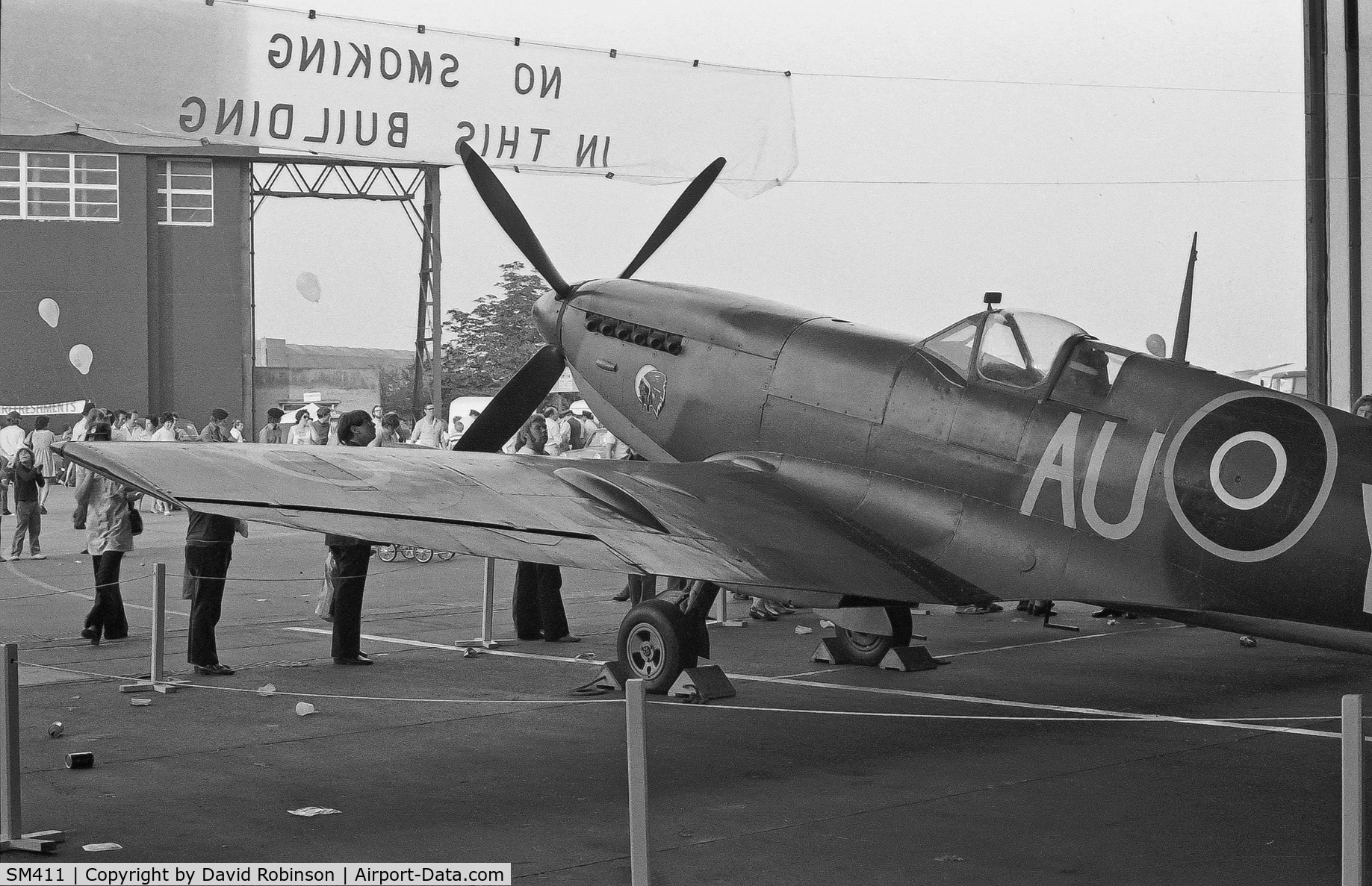 SM411, 1941 Supermarine 361 Spitfire LF.XVIe C/N CBAF.IX.3495, Doncaster Air Display early 1970's