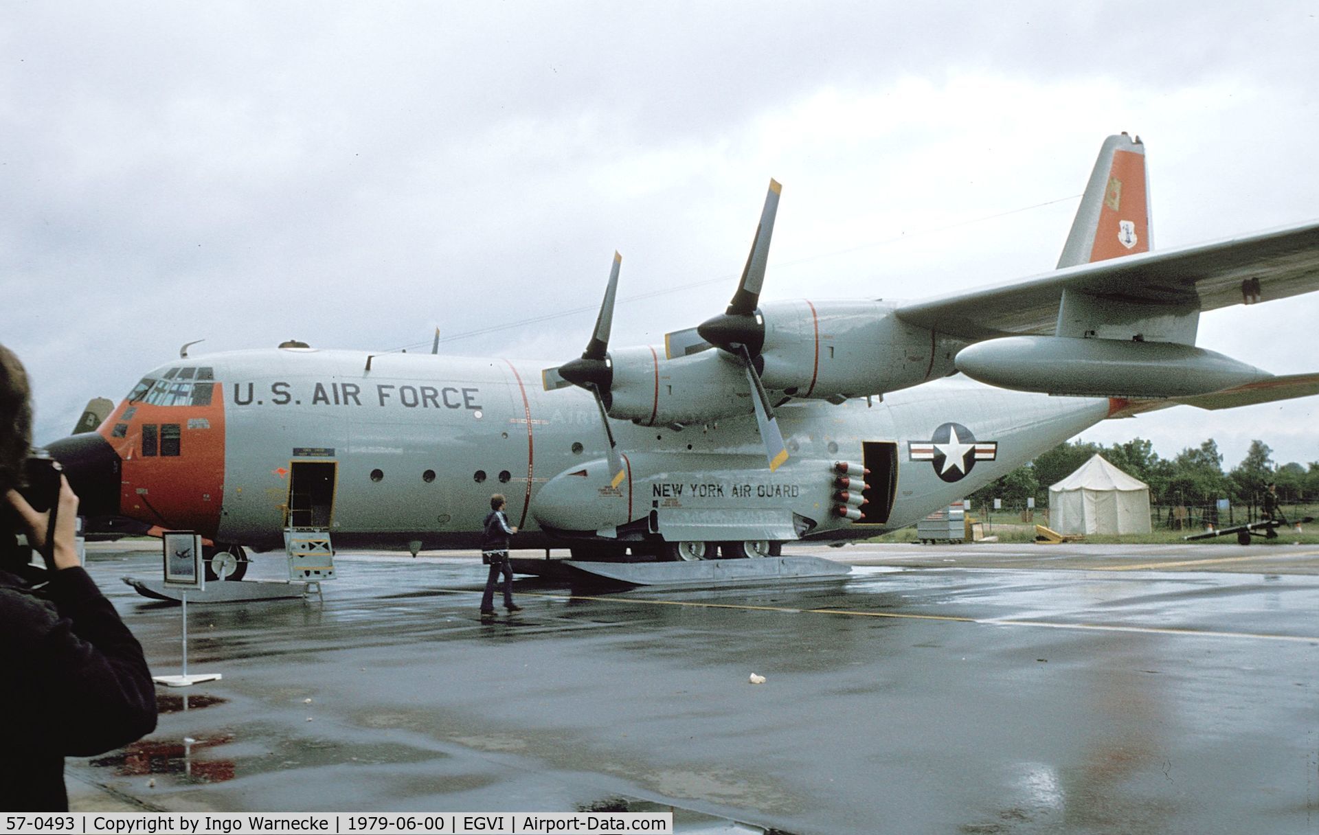 57-0493, 1957 Lockheed C-130D Hercules C/N 182-3200, Lockheed C-130D Hercules of the USAF (NY ANG) at the 1979 International Air Tattoo, Greenham Common