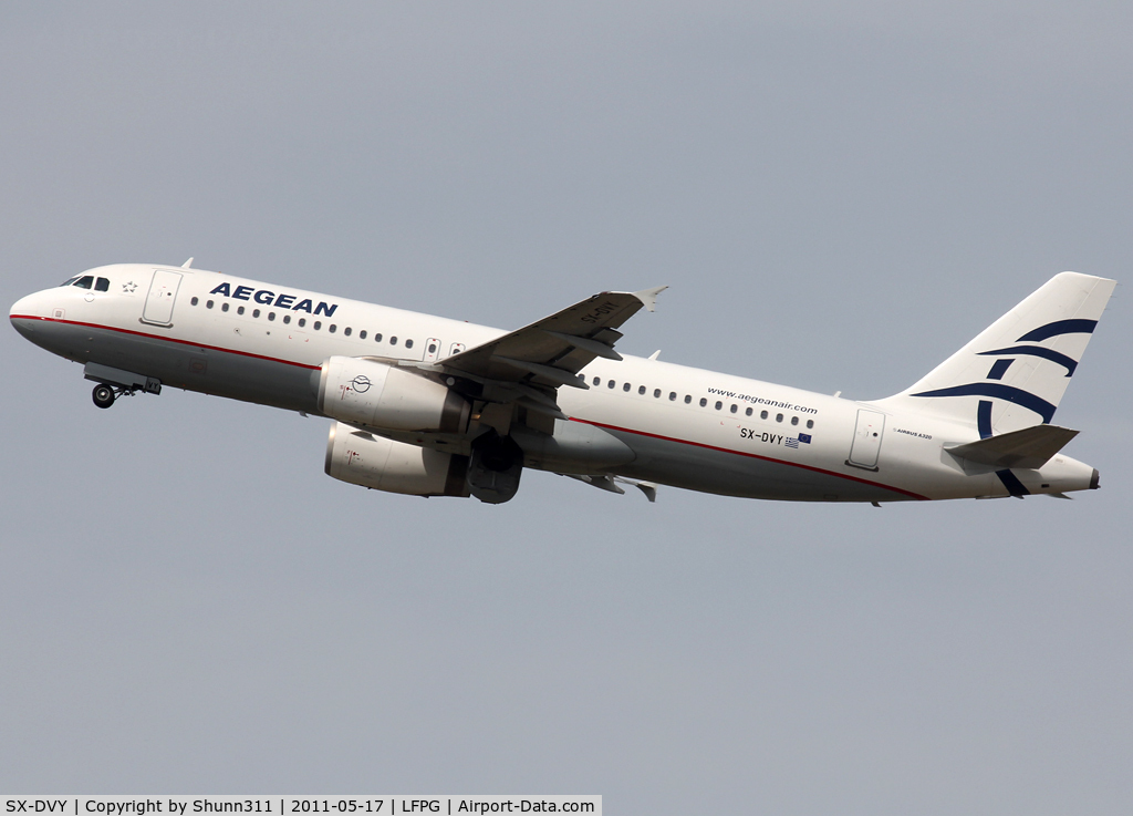 SX-DVY, 2009 Airbus A320-232 C/N 3850, On take off...