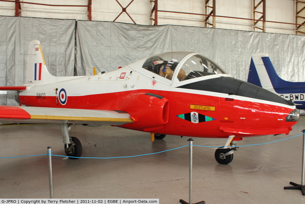 G-JPRO, 1972 BAC 84 Jet Provost T.5A C/N EEP/JP/1055, At Airbase Museum at Coventry Airport