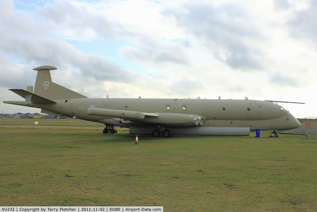 XV232, Hawker Siddeley Nimrod MR.2 C/N 8007, At Airbase Museum at Coventry Airport