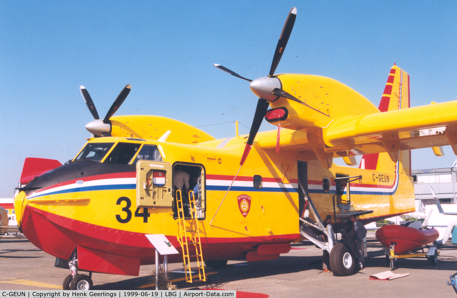 C-GEUN, Canadair CL-215-6B11 CL-415 C/N 2041, Le Bourget Air Show 1999.

Plane will be delivered to Croation AF