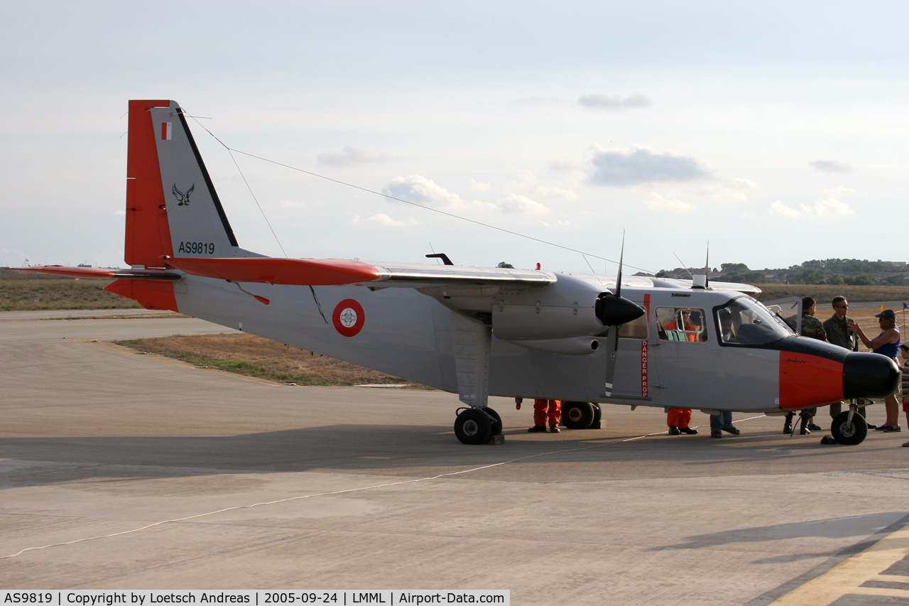 AS9819, 1982 Pilatus Britten-Norman BN-2B-26 Islander C/N 2156, Malta Air Force