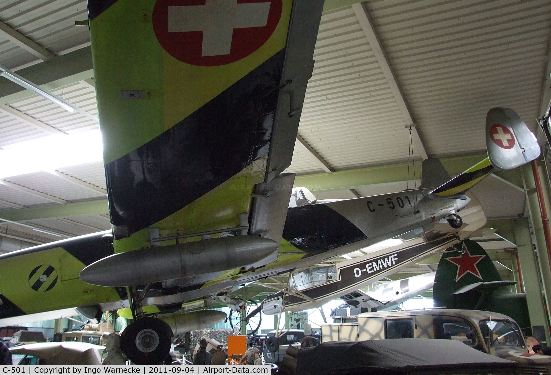 C-501, EKW C-3605 C/N 281, Eidgenössisches Flugzeugwerk (F+W) Emmen C-3605 Schlepp at the Auto & Technik Museum, Sinsheim