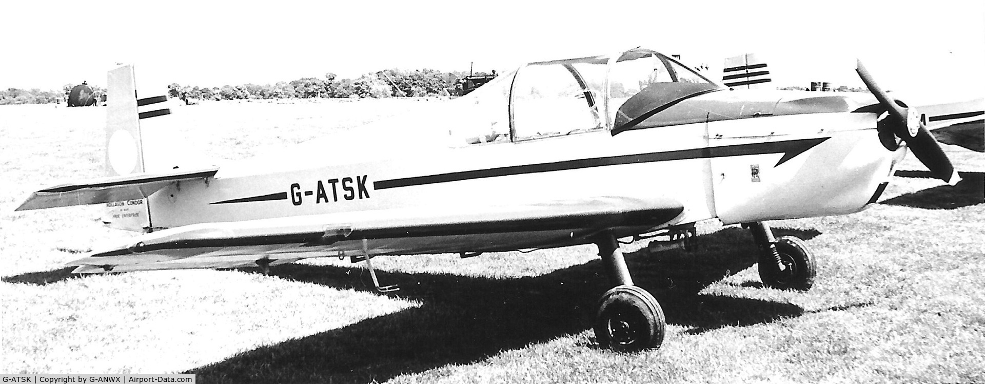 G-ATSK, 1966 Rollason Druine D-62B Condor C/N RAE/613, Photo taken around 1970.