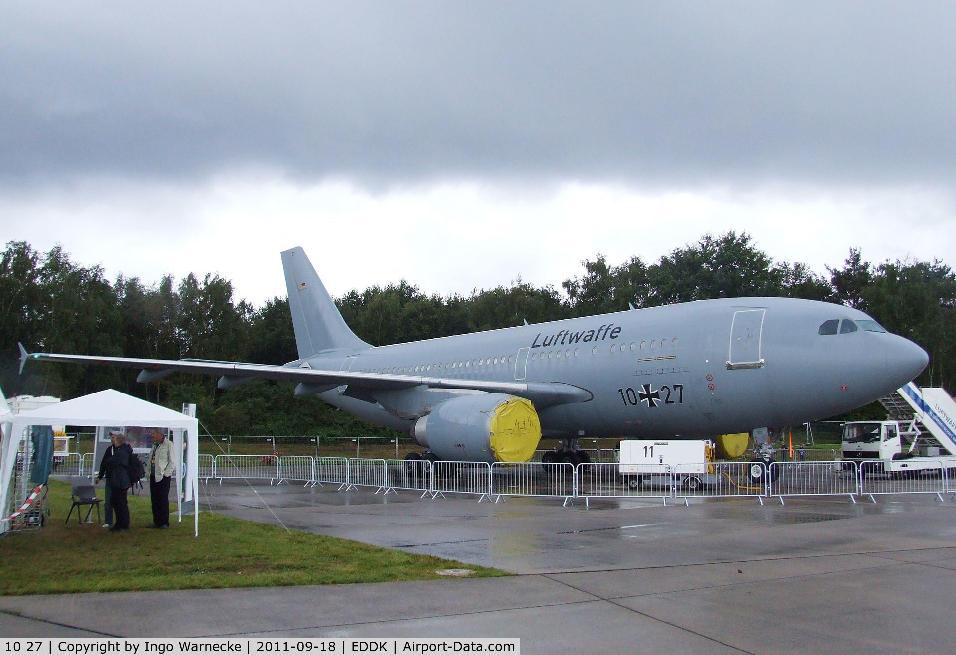 10 27, 1989 Airbus A310-304/MRTT C/N 523, Airbus A310 MRTT of the Luftwaffe at the DLR 2011 air and space day on the side of Cologne airport