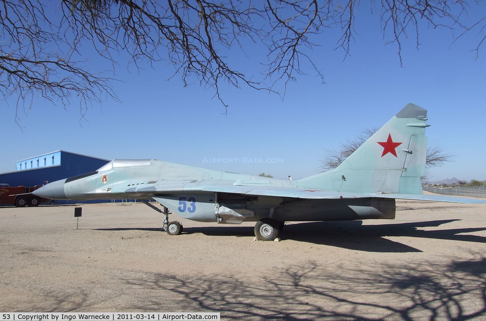 53, Mikoyan-Gurevich MiG-29 C/N 2960516766, Mikoyan i Gurevich MiG-29 FULCRUM A at the Pima Air & Space Museum, Tucson AZ