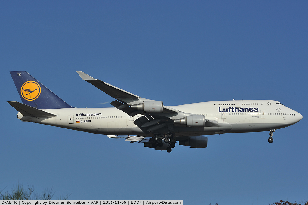D-ABTK, 2001 Boeing 747-430 C/N 29871, Lufthansa Boeing 747-400