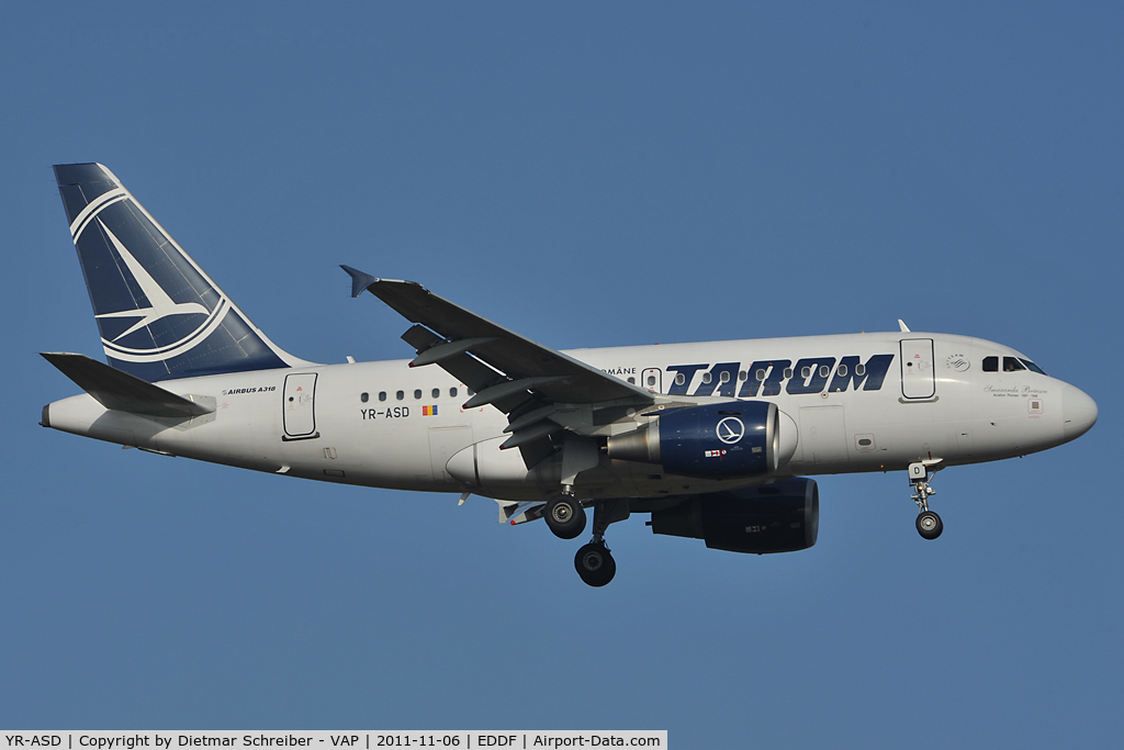 YR-ASD, 2007 Airbus A318-111 C/N 3225, Tarom Airbus 318