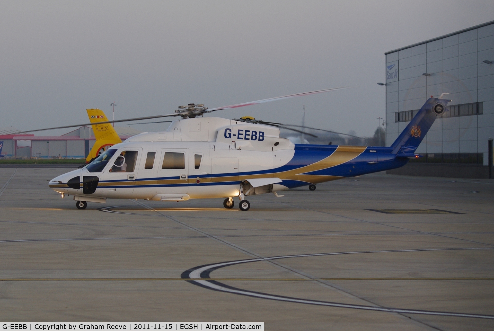G-EEBB, 2006 Sikorsky S-76C C/N 760620, About to depart.