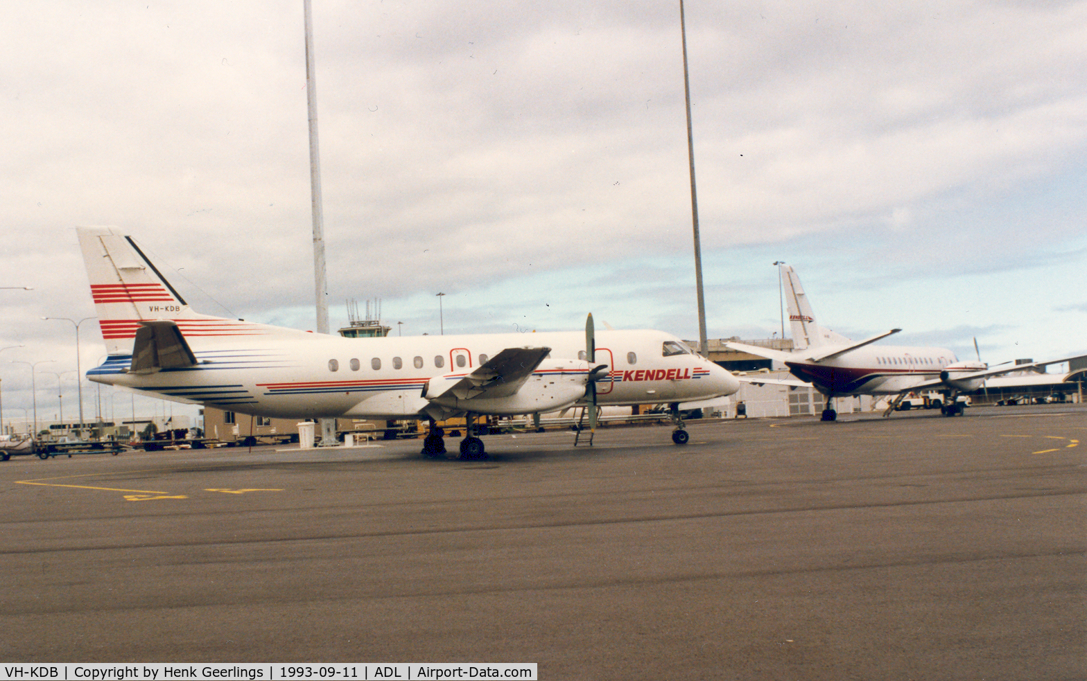 VH-KDB, 1984 Saab-Fairchild SF340 C/N 340A-008, Kendell Airlines. Ex PH-KJK of Netherlines