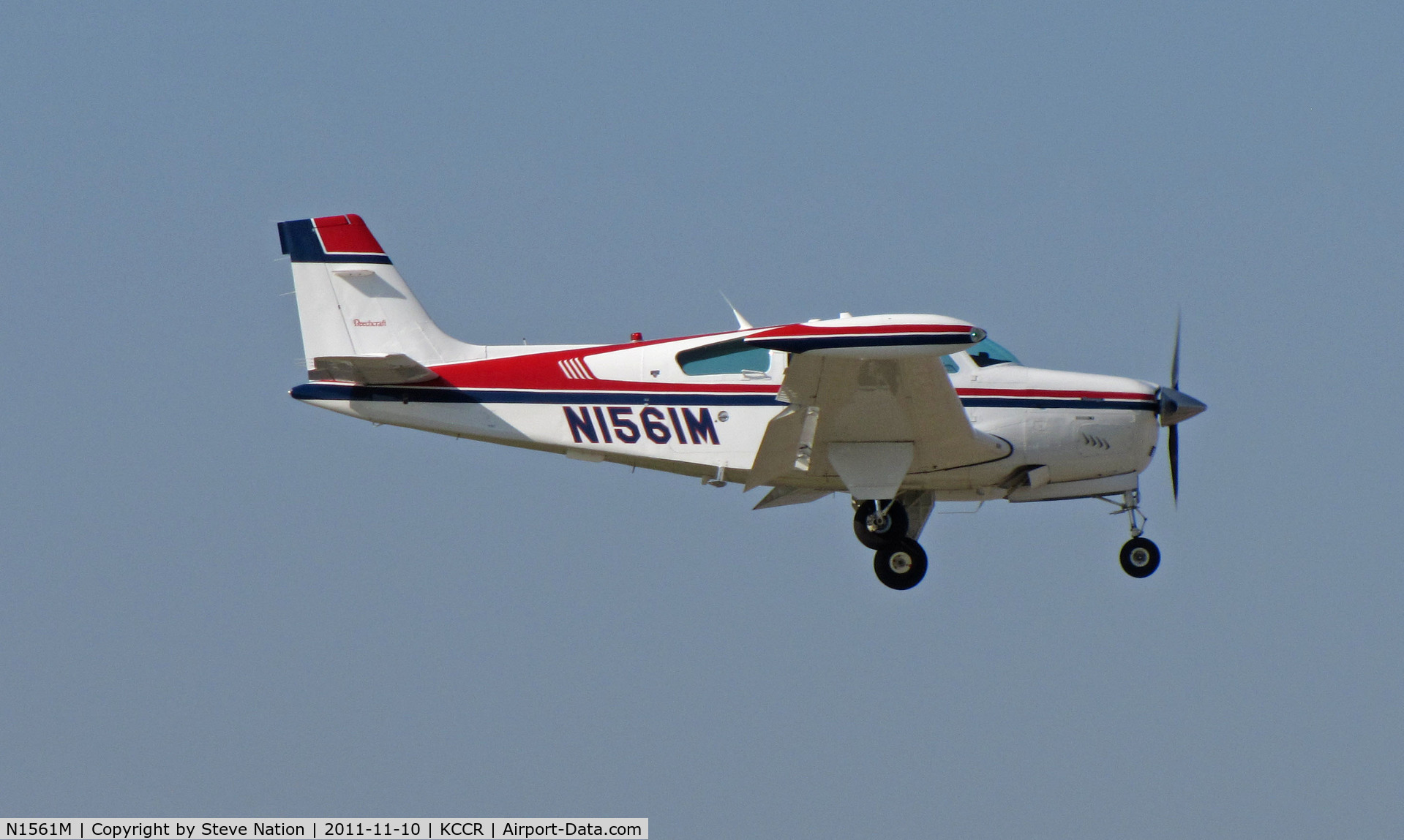 N1561M, 1989 Beech F33A Bonanza C/N CE-1374, Locally-based Badger Air 1989 Beech F33A on approach to RWY 1L @ Concord, CA