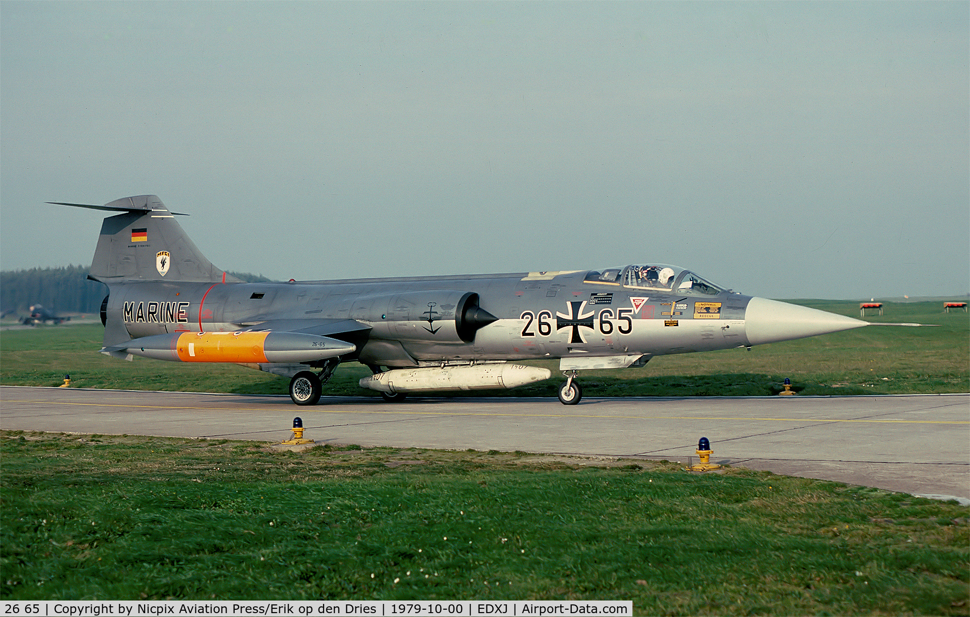 26 65, Lockheed F-104G Starfighter C/N 683-7411, German Navy F-104G taxies out for a mission during the NATO exercise Bulls Eye 1979