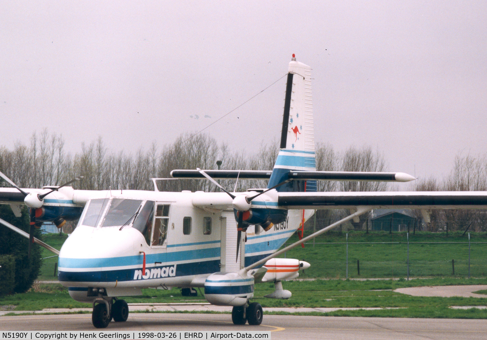 N5190Y, 1976 GAF N22B Nomad C/N N22B-026, Nomad at Rotterdam for Para dropping