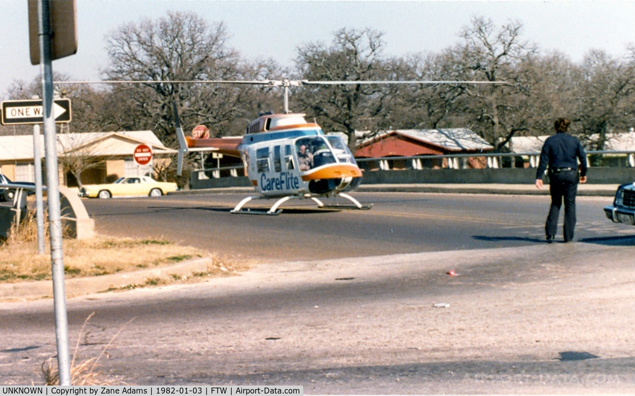 UNKNOWN, Helicopters Various C/N unknown, Careflite landing at an accident scene in Ft. Worth, TX