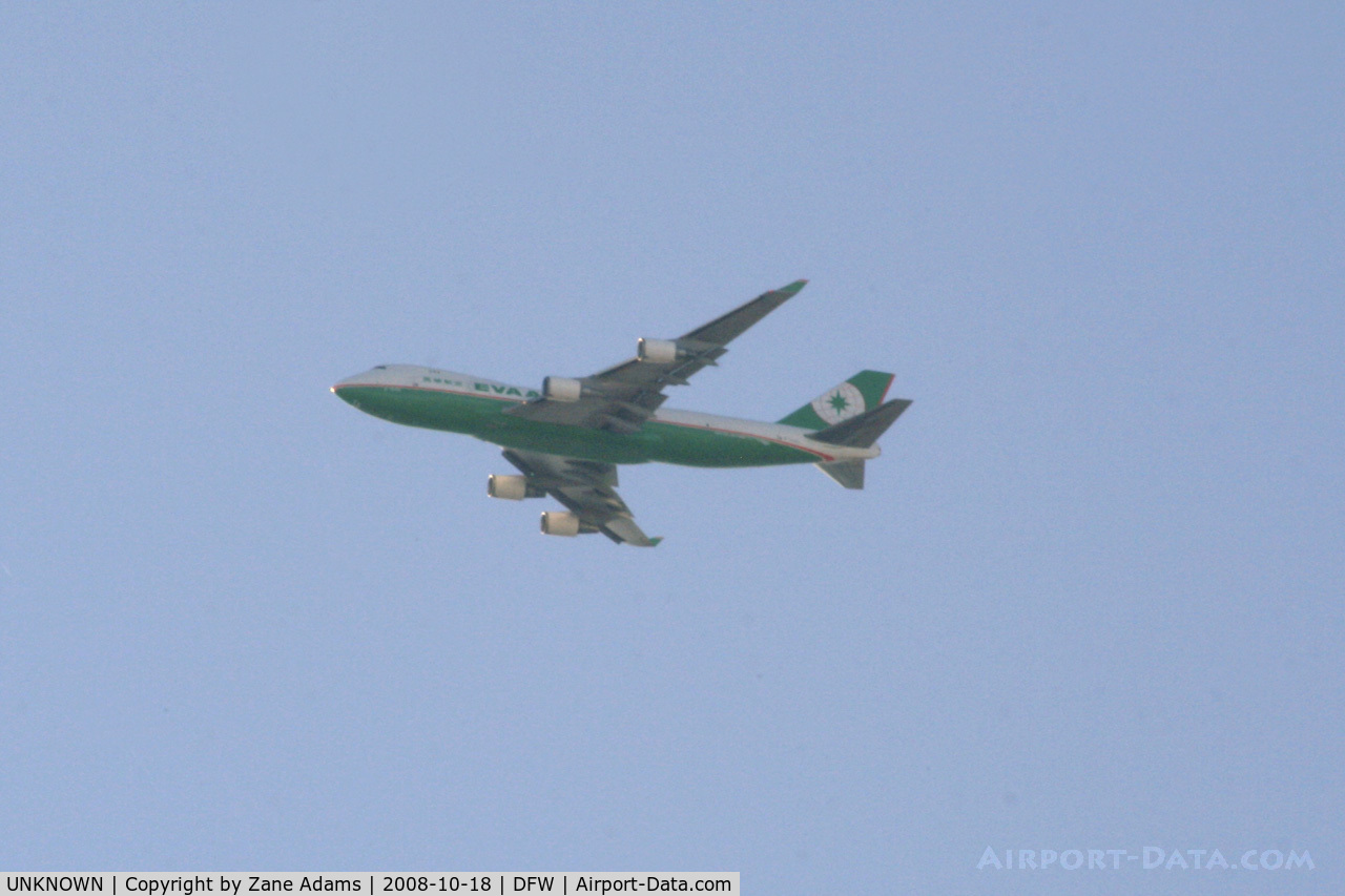 UNKNOWN, Boeing 747 C/N Unknown, EVA Air Cargo on downwind for landing at DFW