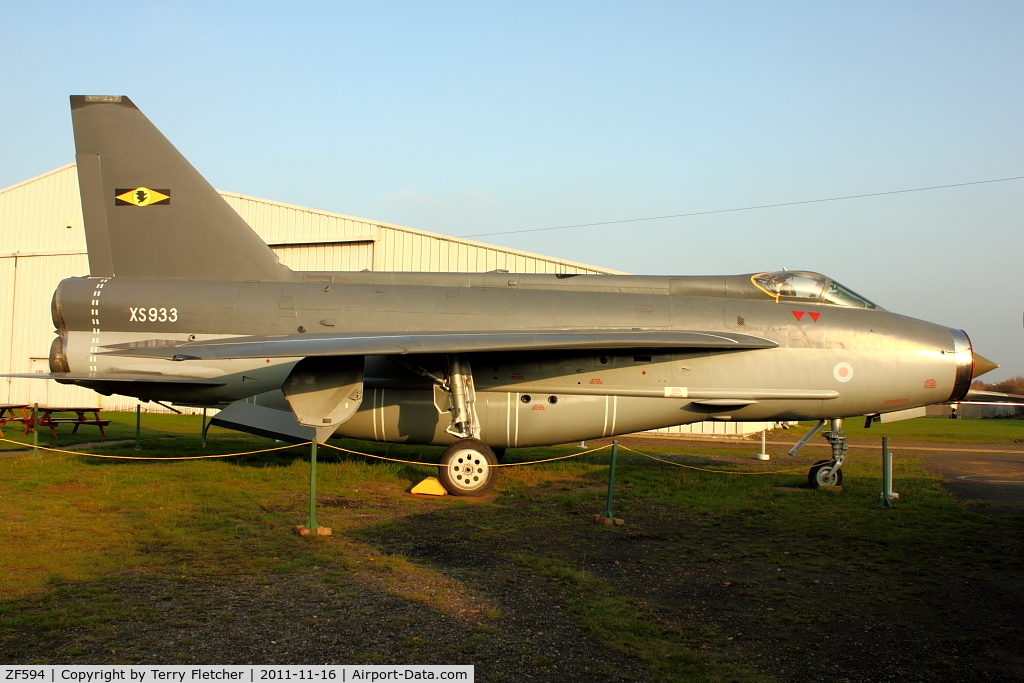 ZF594, English Electric Lightning F.53 C/N 95303, Wears Serial XS933 at North East Air Museum at Washington , UK