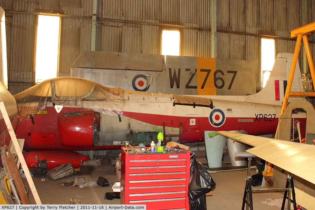 XP627, BAC 84 Jet Provost T.4 C/N PAC/W/16899, at North East Air Museum at Washington , UK