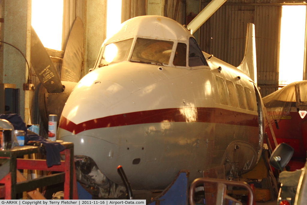 G-ARHX, 1961 De Havilland DH-104 Dove 8 C/N 04513, at North East Air Museum at Washington , UK