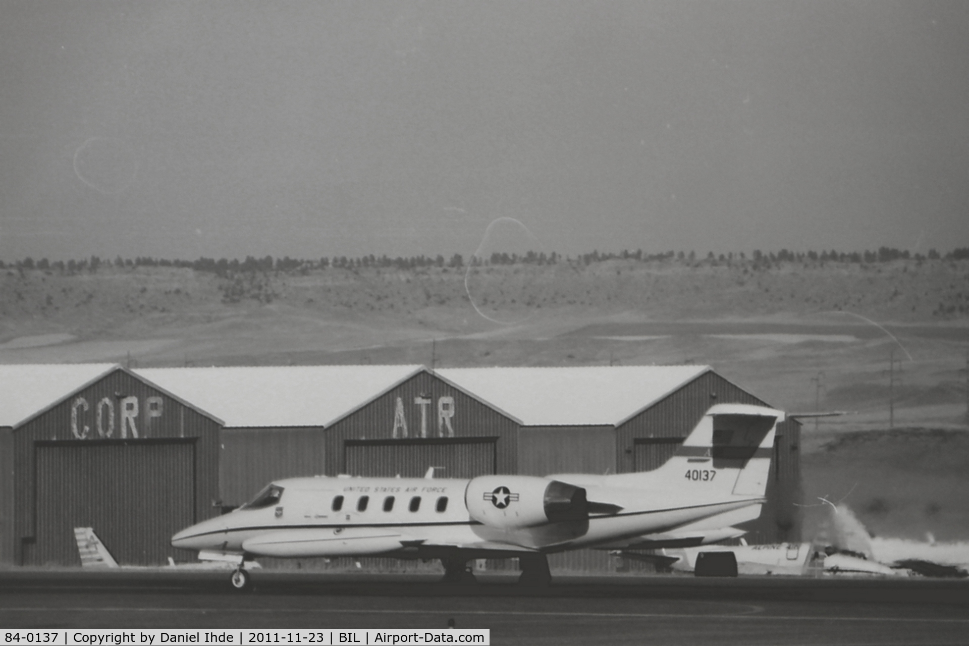 84-0137, 1984 Gates Learjet C-21A C/N 35A-573, USAF C-21 @ BIL    TMAX ASA-100 film