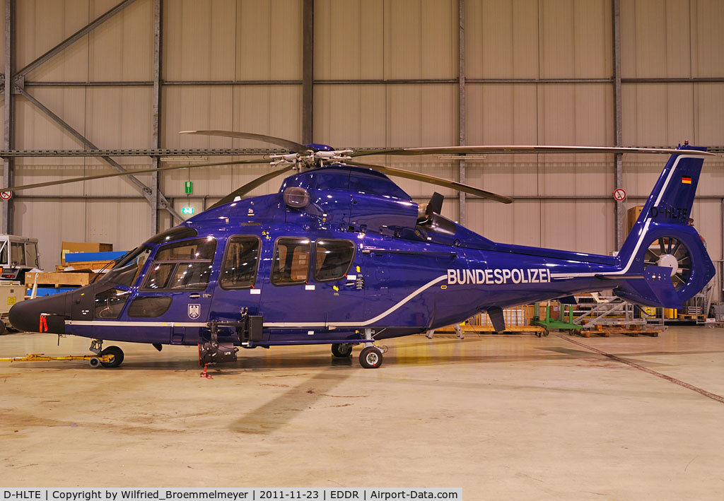 D-HLTE, 2000 Eurocopter EC-155B C/N 6559, In our Hangar for Nightstop.