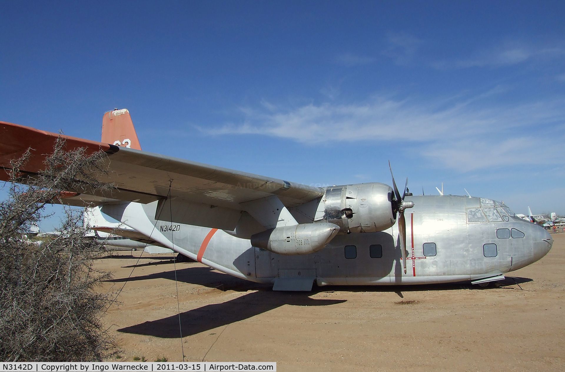 N3142D, 1954 Fairchild C-123K Provider C/N 20029, Fairchild C-123K Provider at the Pima Air & Space Museum, Tucson AZ