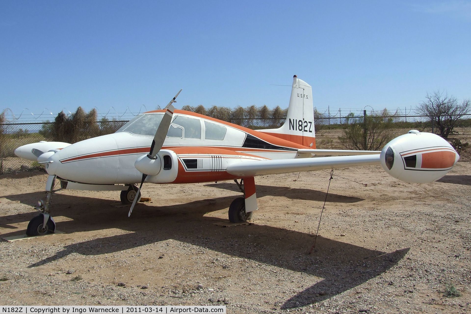 N182Z, 1958 Cessna U-3A Blue Canoe (310A) C/N 38157, Cessna 310A at the Pima Air & Space Museum, Tucson AZ