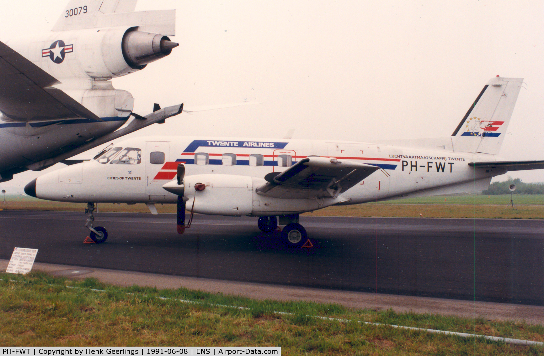 PH-FWT, 1980 Embraer EMB-110P1 Bandeirante C/N 110272, Twente Airlines at Twenthe AFB