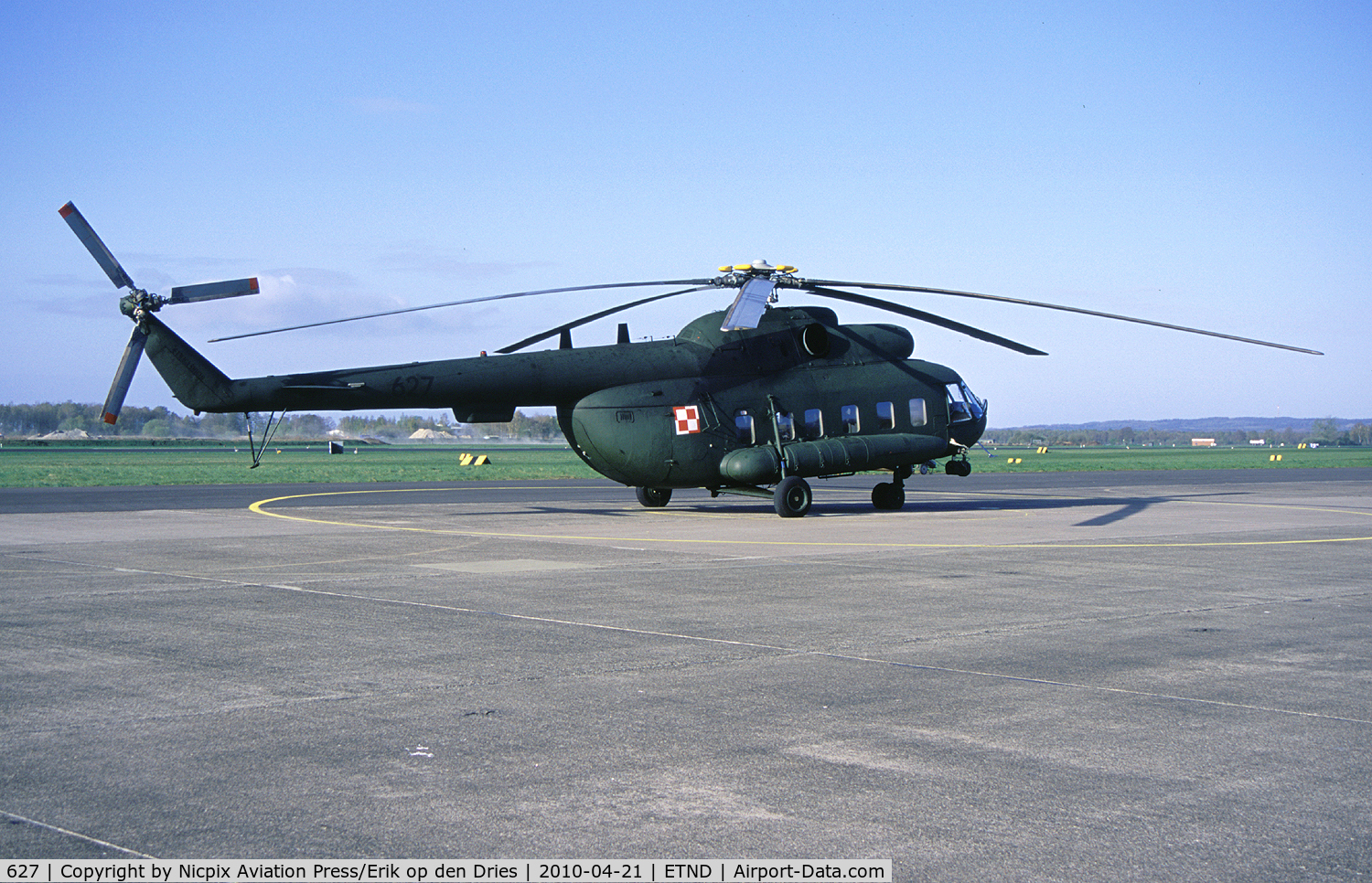 627, Mil Mi-8RL Hip C/N 10627, Poland AF Mi-8RL operated out of Diepholz Army Base, Germany, during the NATO-exercise Briliant Arrow 2010.