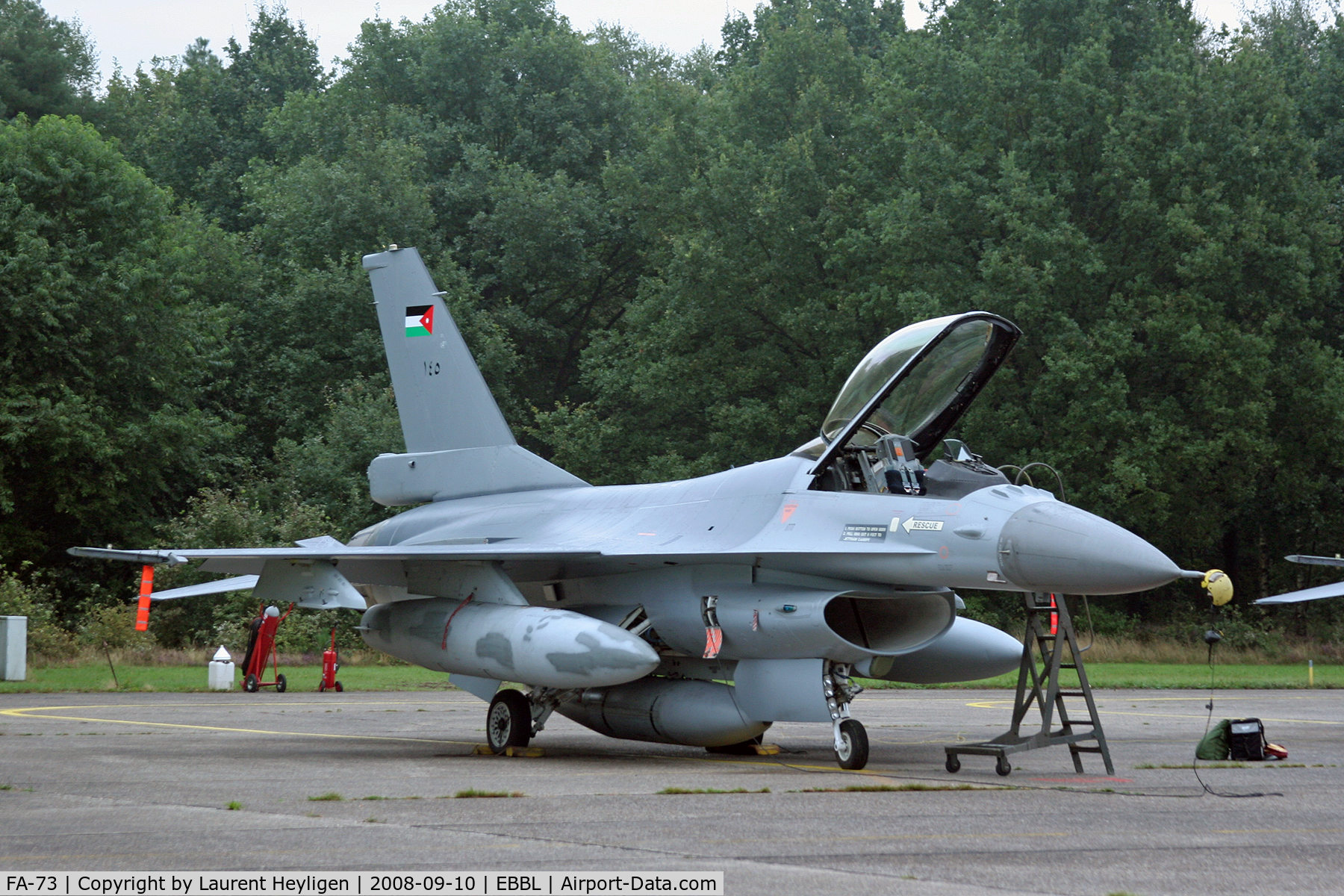 FA-73, 1984 SABCA F-16AM Fighting Falcon C/N 6H-73, As '145' destined for the Royal Jordanian Air Force, departed Kleine Brogel on 10-9-2008.