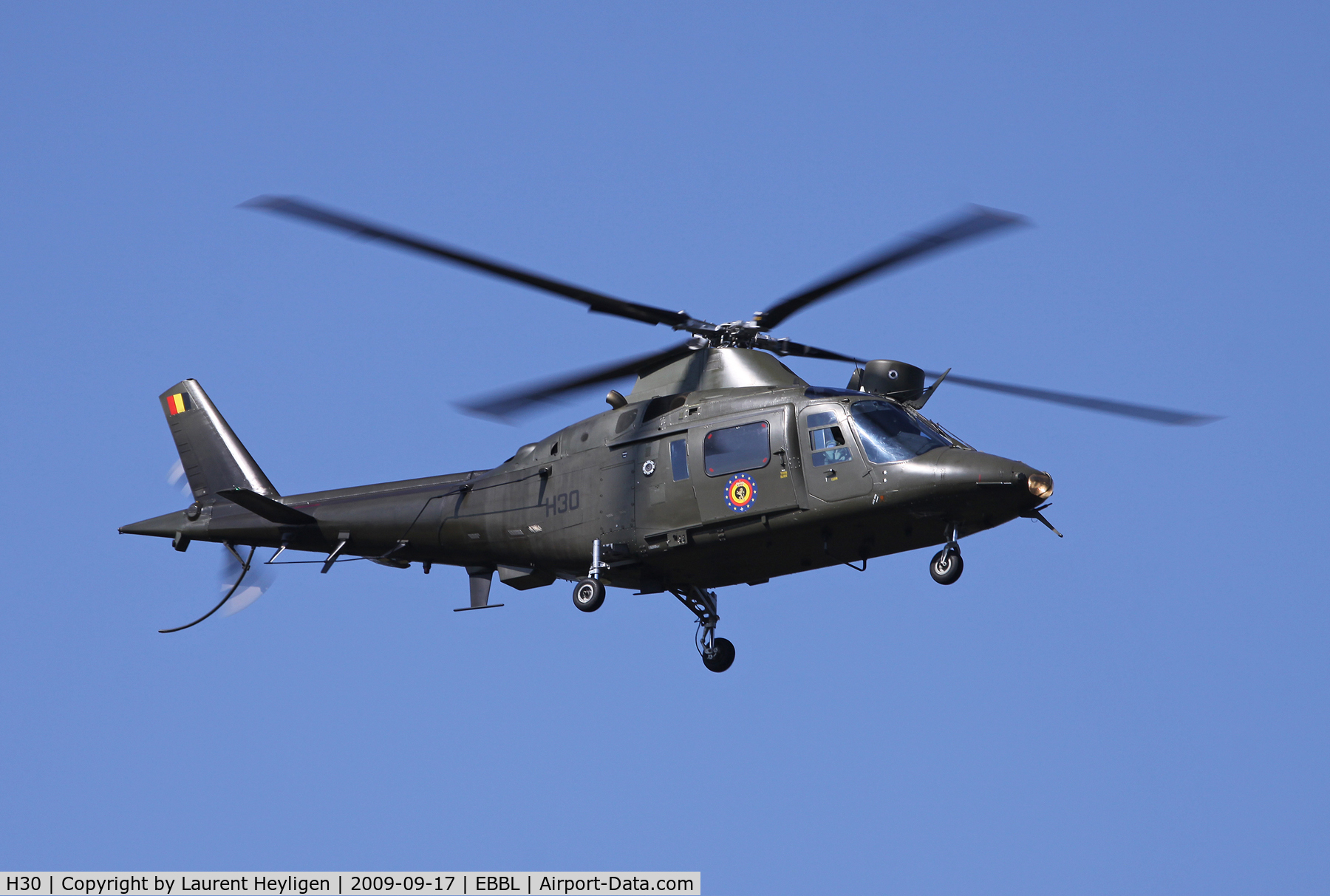 H30, Agusta A-109BA C/N 0330, Fly-by at Kleine Brogel during the NATO Tiger Meet 2009.