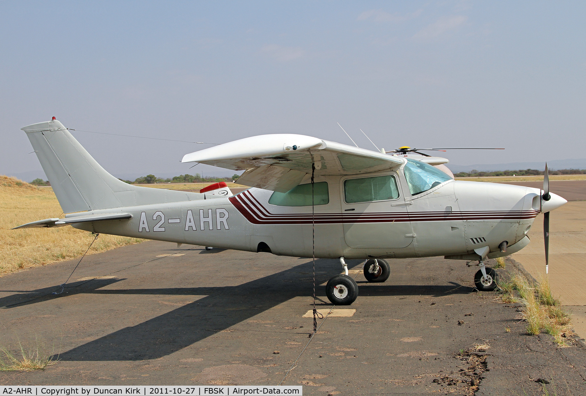 A2-AHR, Cessna T210L Turbo Centurion C/N 210-61117, Morning Gaborone ramp shot