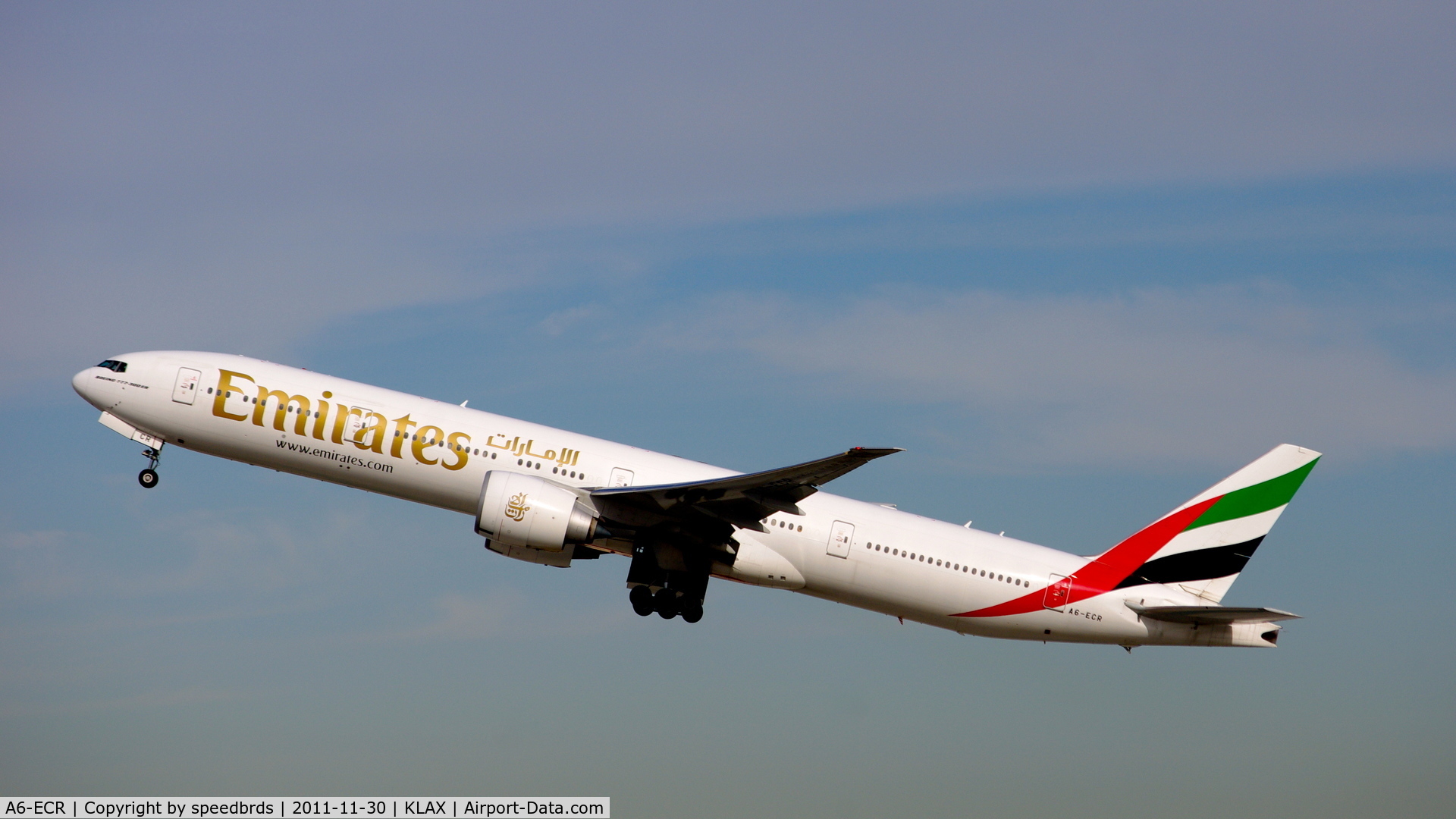 A6-ECR, 2009 Boeing 777-31H/ER C/N 35592, One of two Emirates Airlines heading back to the Middle East.