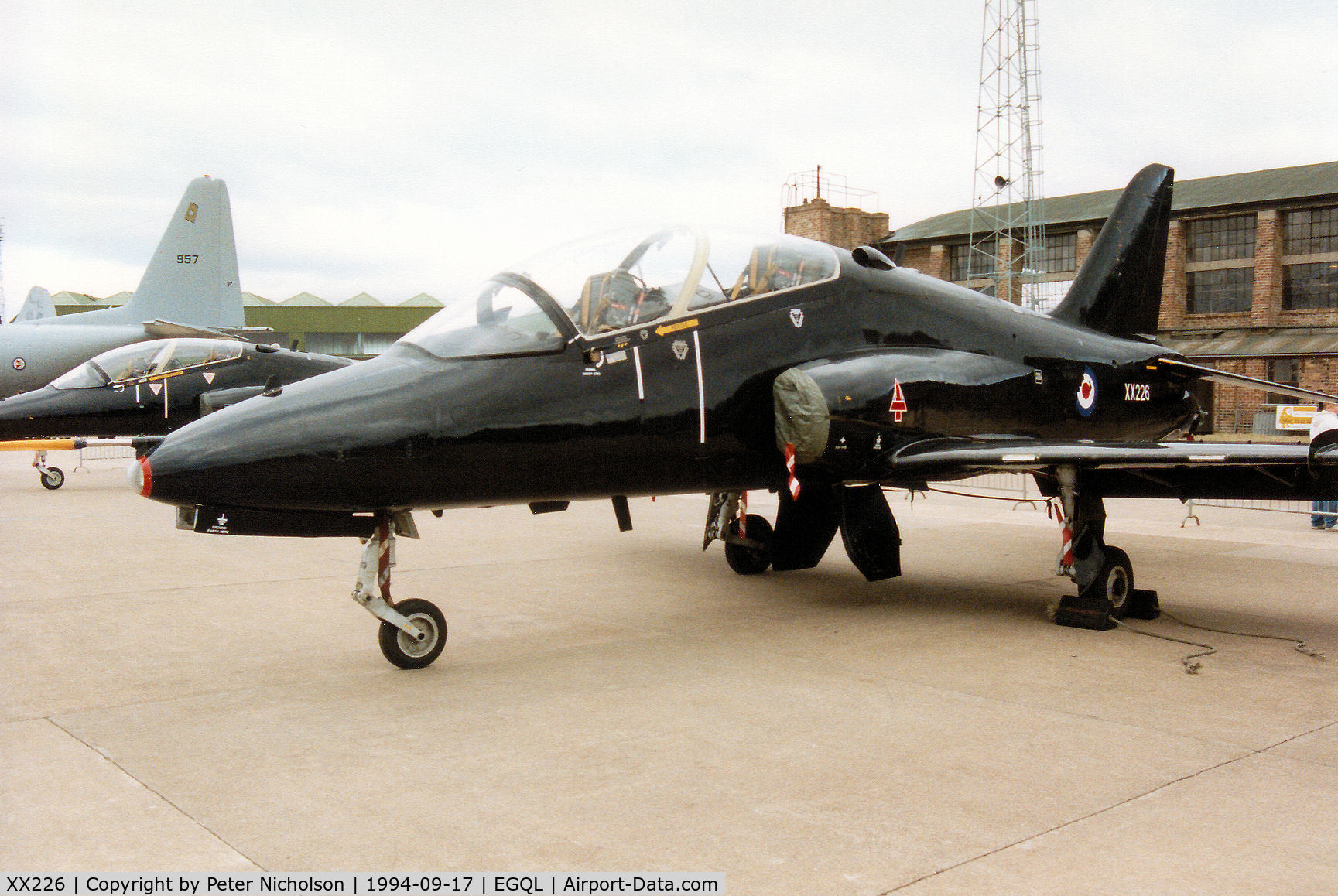 XX226, 1978 Hawker Siddeley Hawk T.1 C/N 062/312062, Hawk T.1 of 74(Reserve) Squadron at RAF Valley on display at the 1994 RAF Leuchars Airshow.