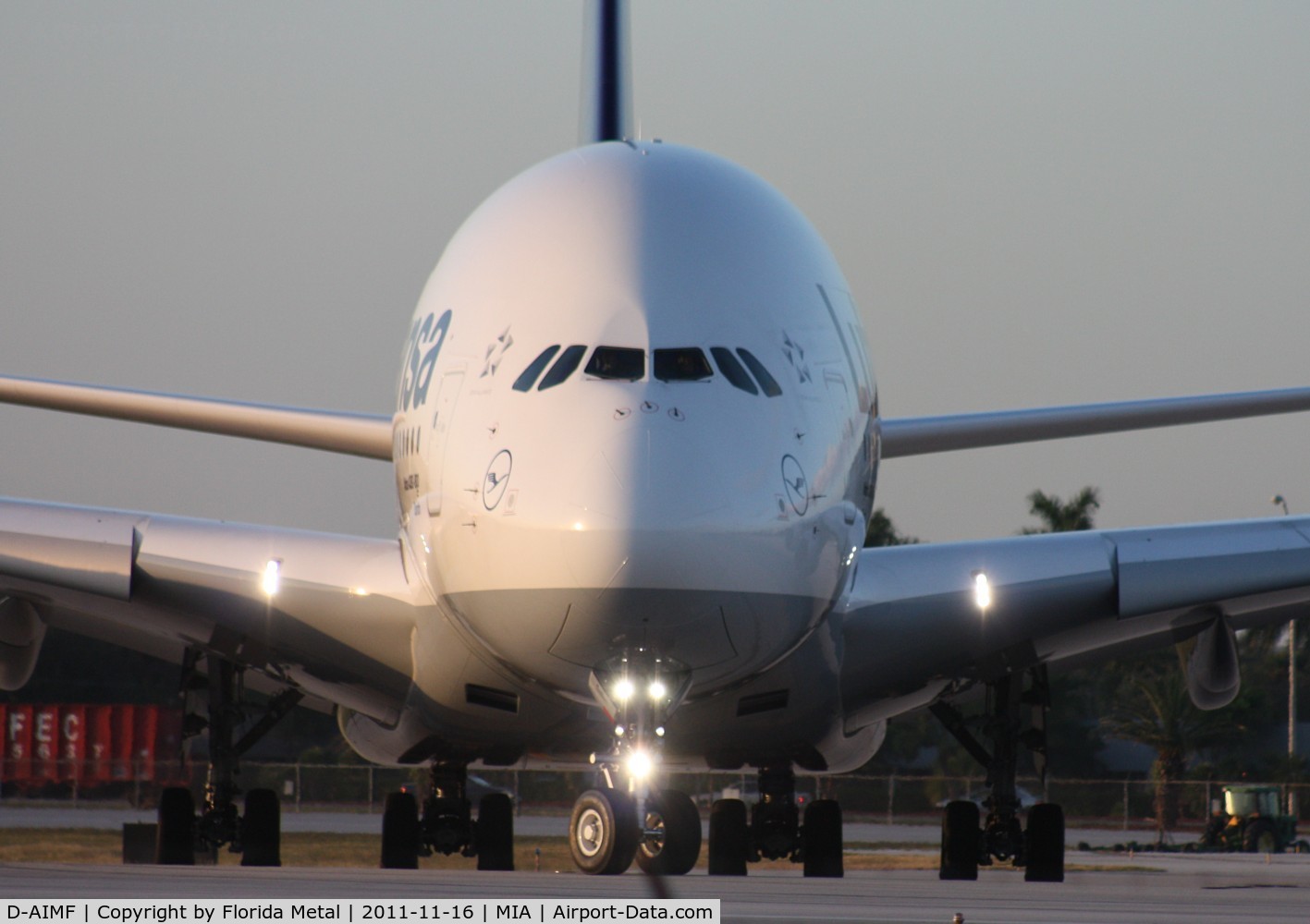 D-AIMF, 2011 Airbus A380-841 C/N 066, Lufthansa A380 head on