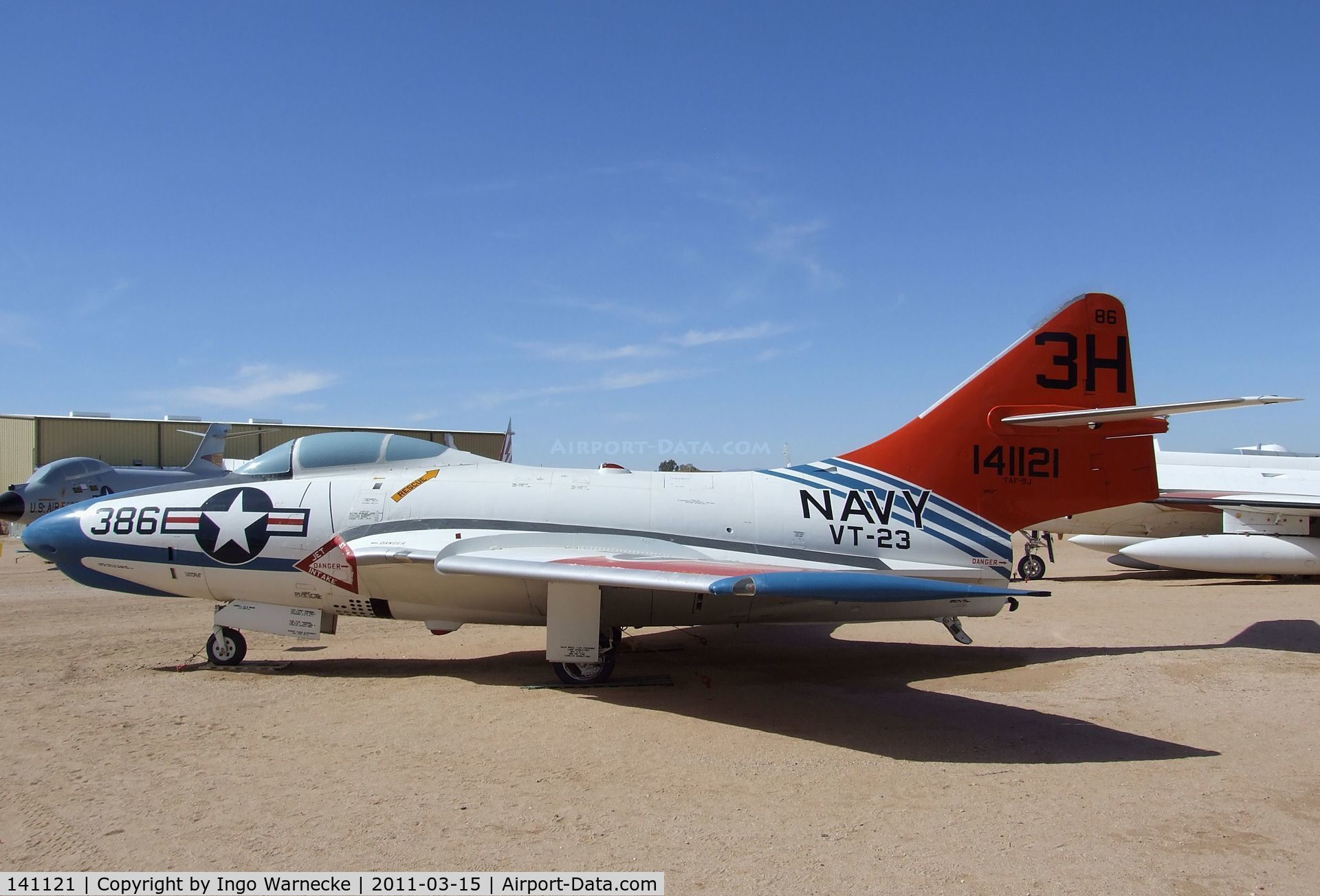 141121, Grumman TAF-9J Cougar C/N 368C, Grumman TAF-9J (F9F-8B) Cougar at the Pima Air & Space Museum, Tucson AZ