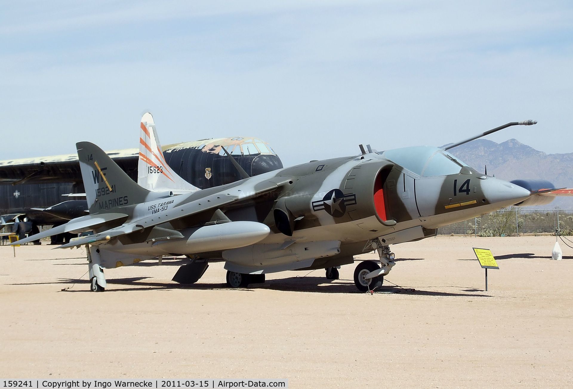 159241, Hawker Siddeley AV-8A Harrier C/N 712172, Hawker Siddleley AV-8A Harrier (upgraded to AV-8C) at the Pima Air & Space Museum, Tucson AZ